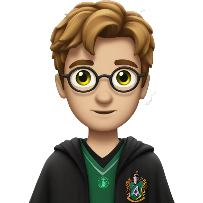 Harry potter with green eyes and lightning scar emoji