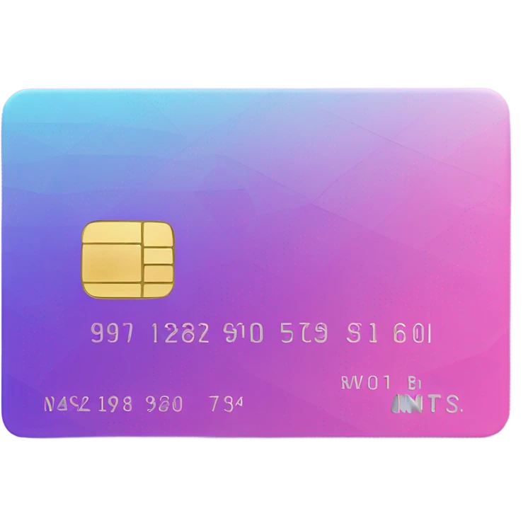 Vaporwave color themed credit card emoji, DO NOT INCLUDE NUMBERS OR TEXT emoji