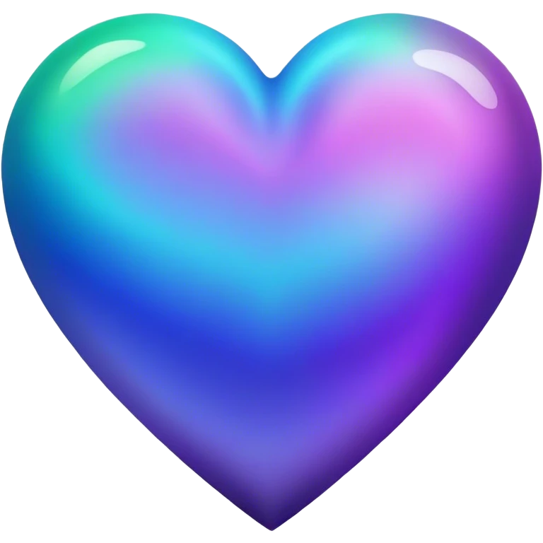 Gradient purple indigo blue cyan green heart emoji