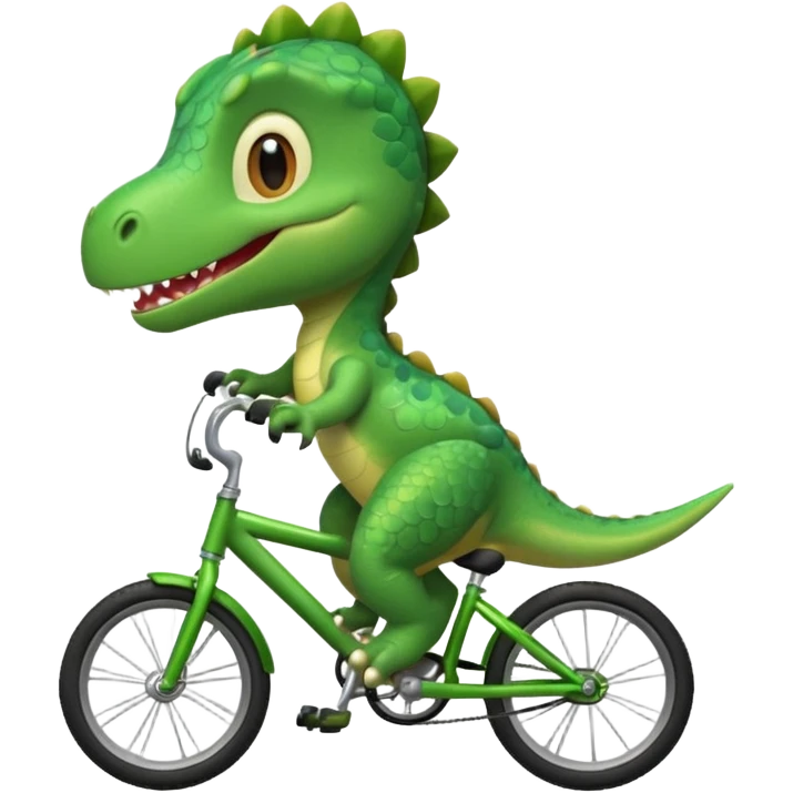 Baby dinosaur riding a bike  emoji