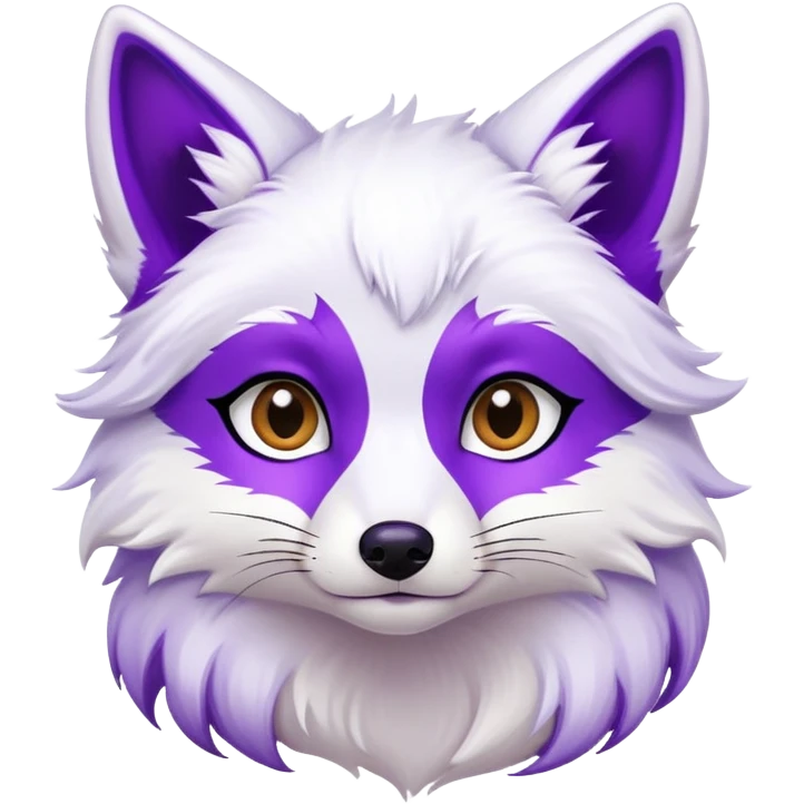 white fox with purple bangs emoji
