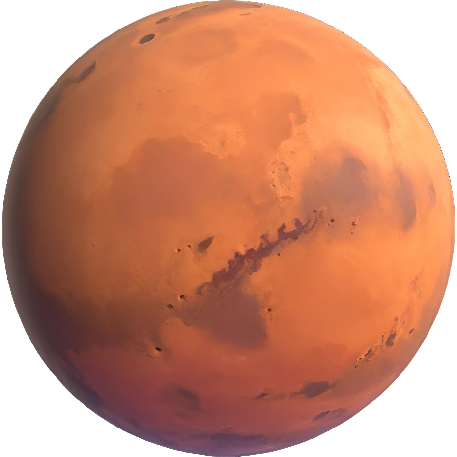 Mars planet with surface details emoji