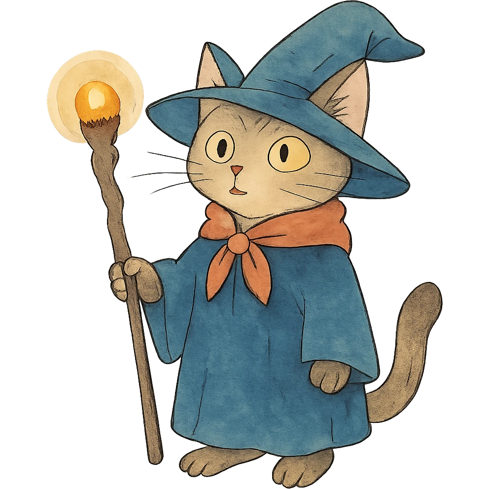 ghibli style wizard cat emoji