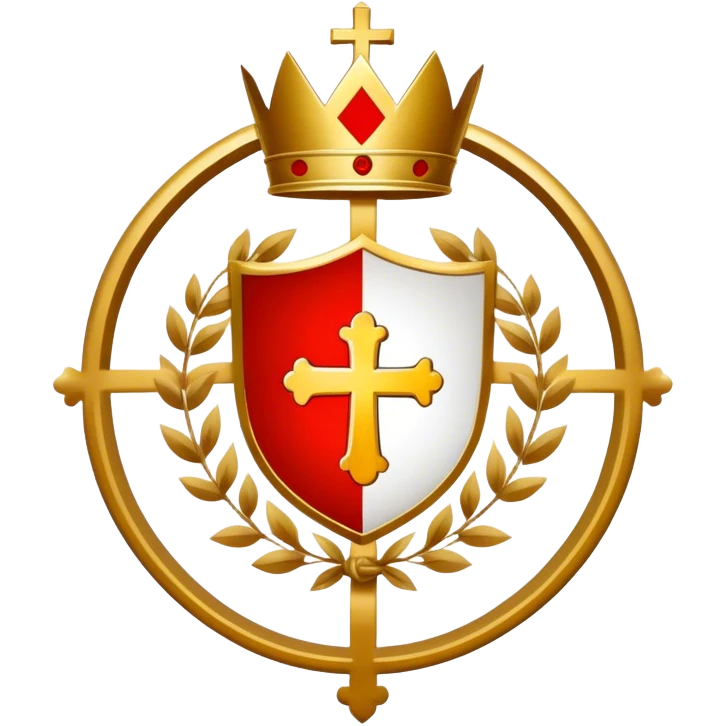 Pope's emblem with a touch of red emoji