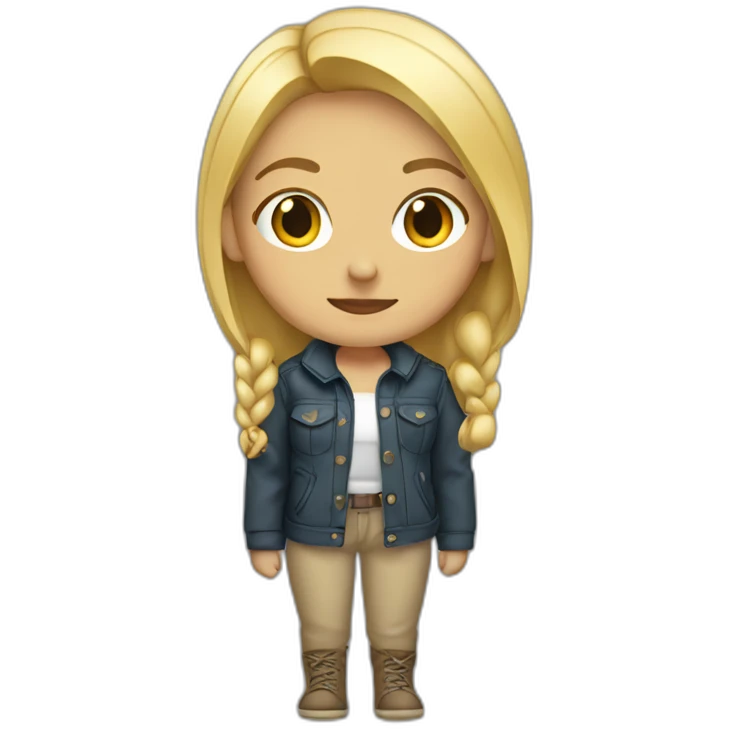 Blonde causal girl with jacket tied around waist emoji