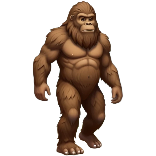 hairy bigfoot sasquatch creature walking in forest emoji