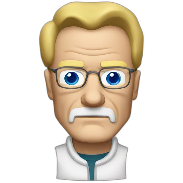 Walter white with blue eyes and blond barb emoji