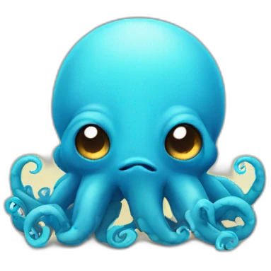 cute blue kraken sad emoji