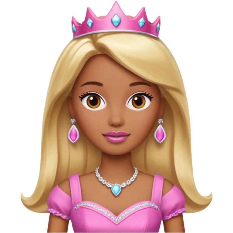 Brown skin blonde hair barbie princess  emoji