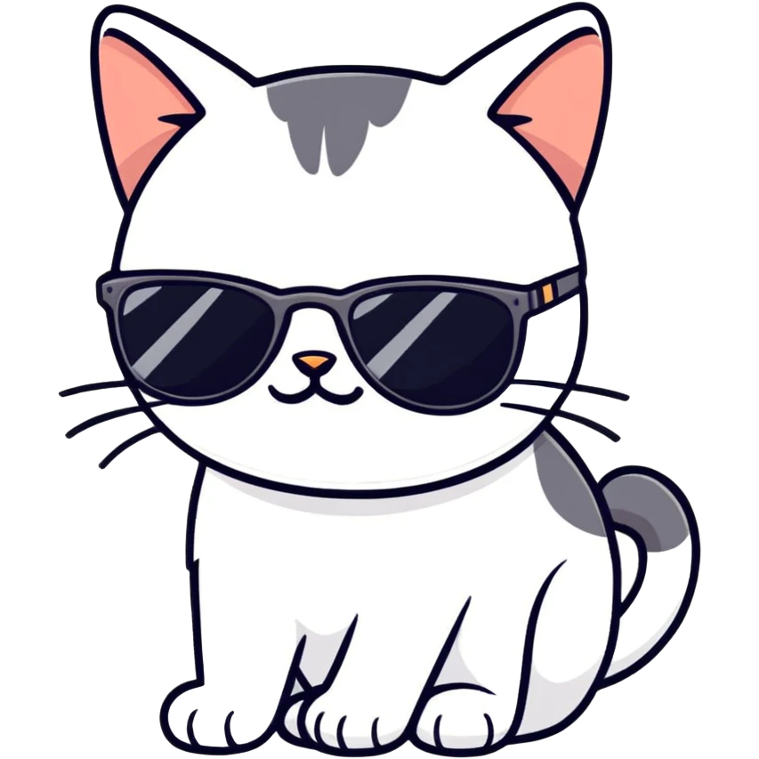 Cat with sunglasses emoji