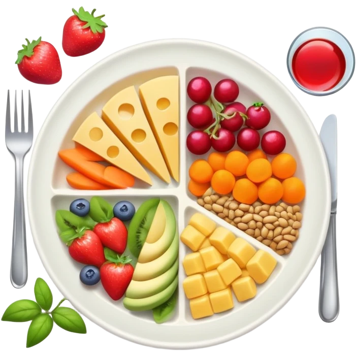 colorful balanced meal with nutrients for vitality and energy emoji