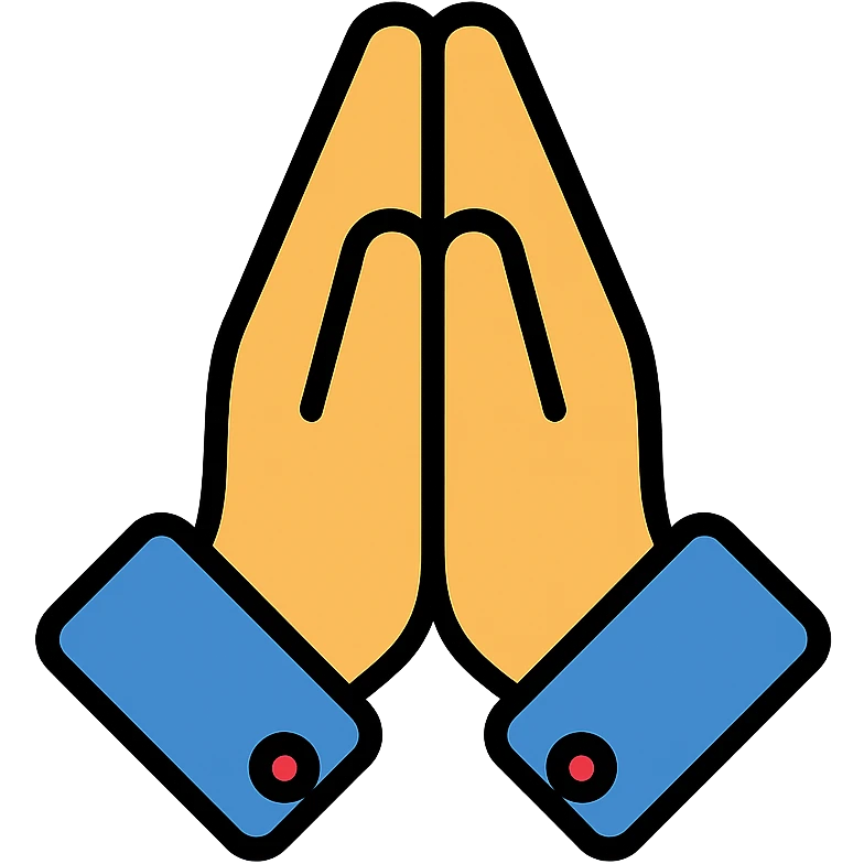 color outline icon of praying hands emoji