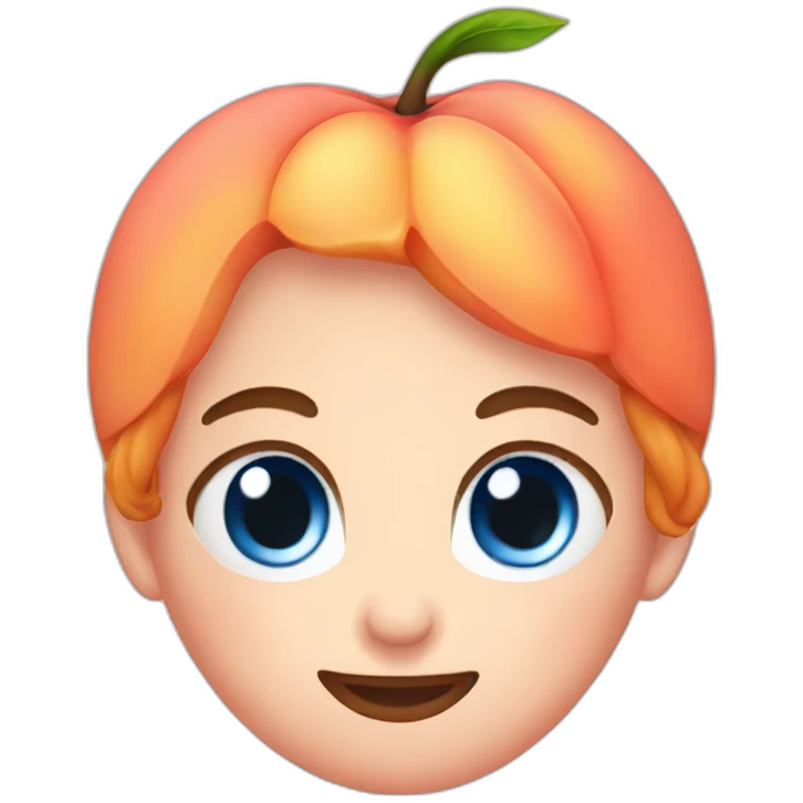 peach with blue eyes emoji