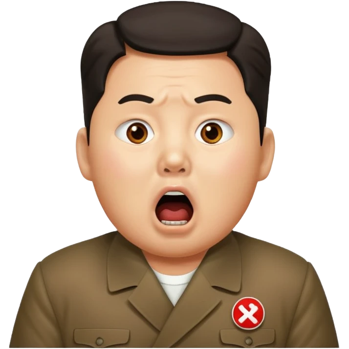 Kim Jon un qui est choqué en ouvrant la bouche emoji