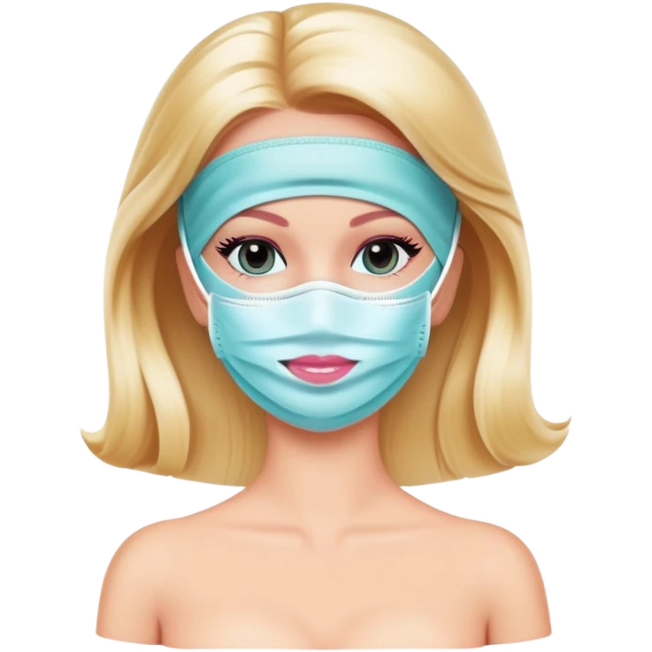 Barbie with face mask spa beauty full face relaxing emoji