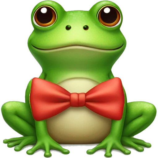 Frog with red bow emoji