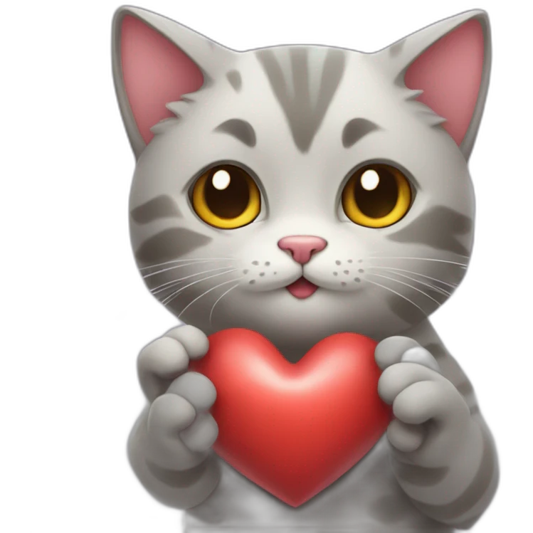 uwu cat holding an anatomically correct heart emoji