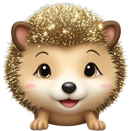 Girl hedgehog with glitter in ear and bow  emoji