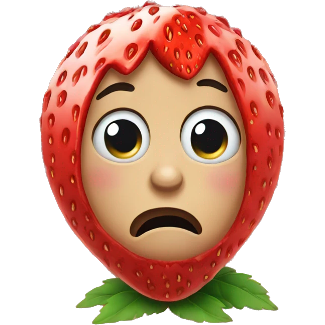 Crying strawberry emoji