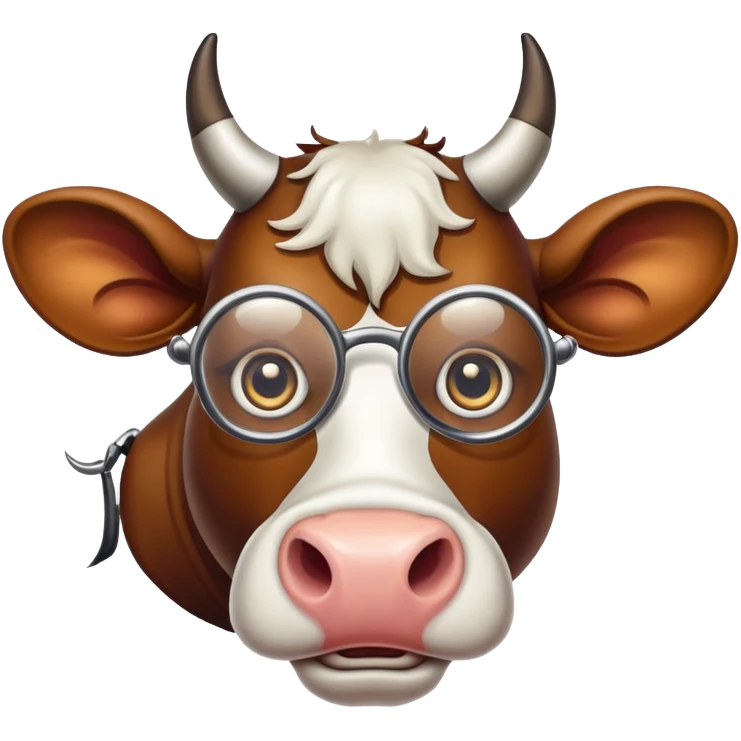 evil cow with a monocle  emoji