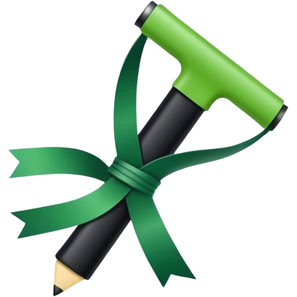 creami una paglietta con un nastro verde e uno nero emoji