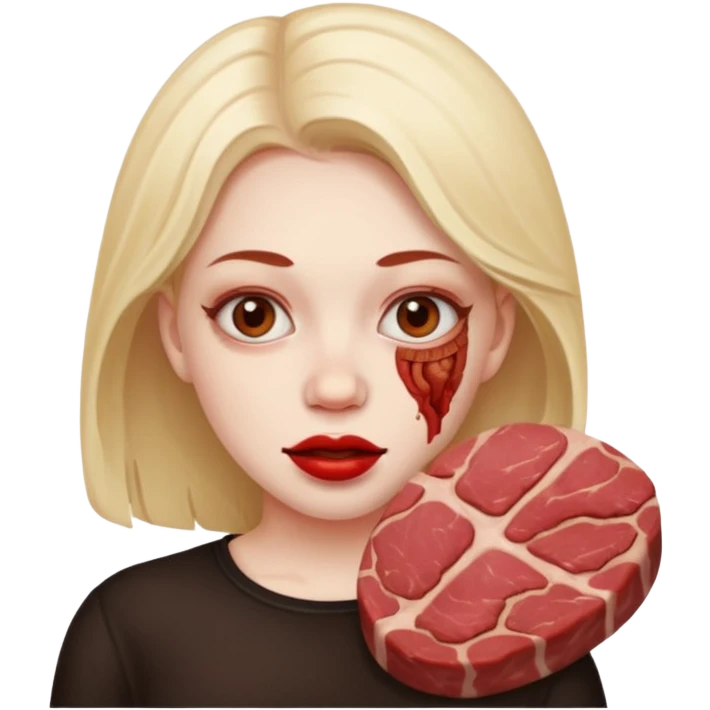 Meat face lady emoji