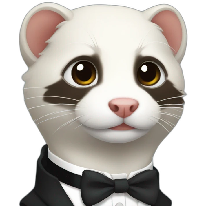 A ferret in a tuxedo emoji