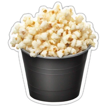 bucket of pop corn black and white emoji