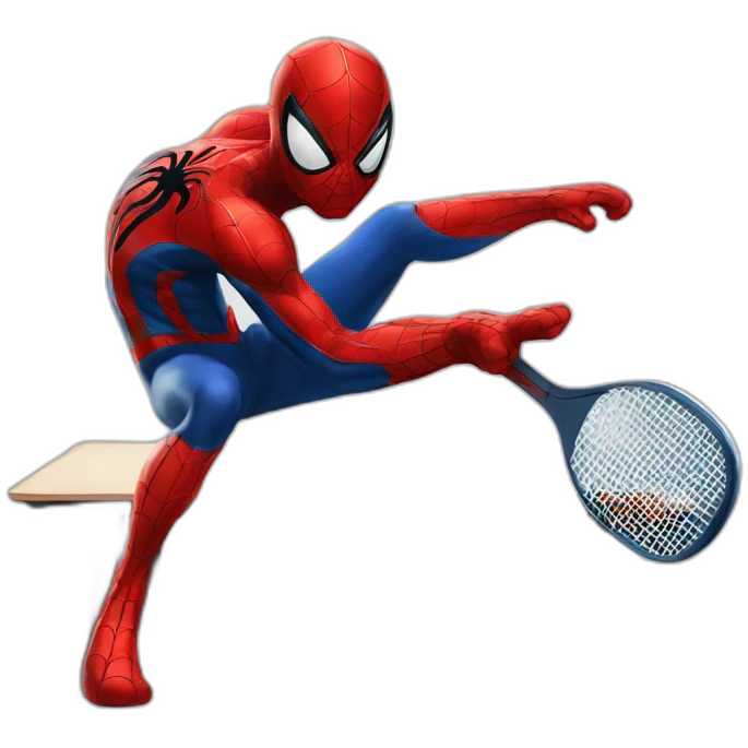 spiderman playing ping pong emoji