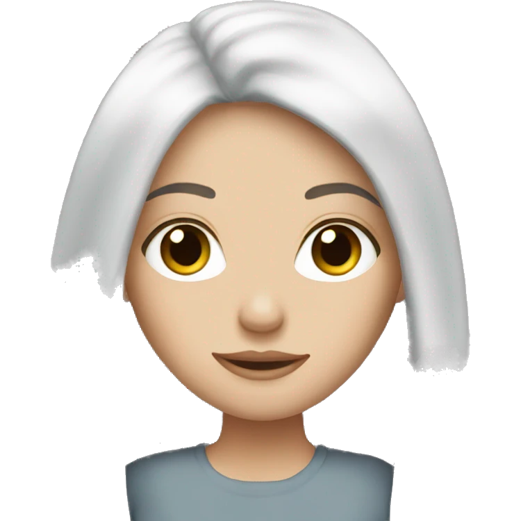 White girl with long black hair emoji