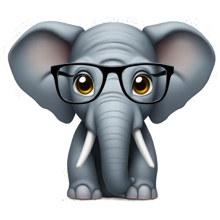 Elephant wearing glasses emoji