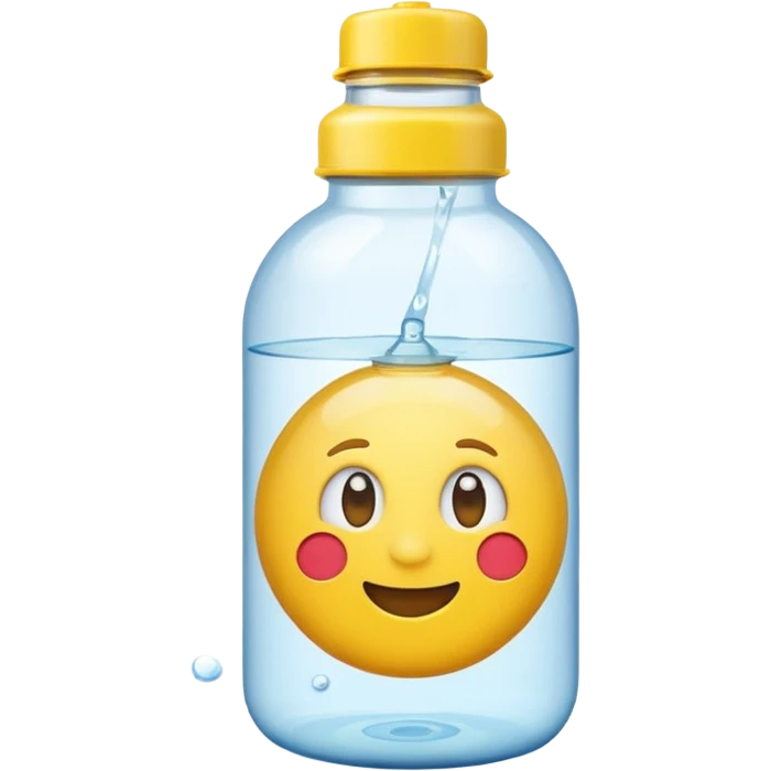 Emoji yellow little stuck in a water bottle emoji