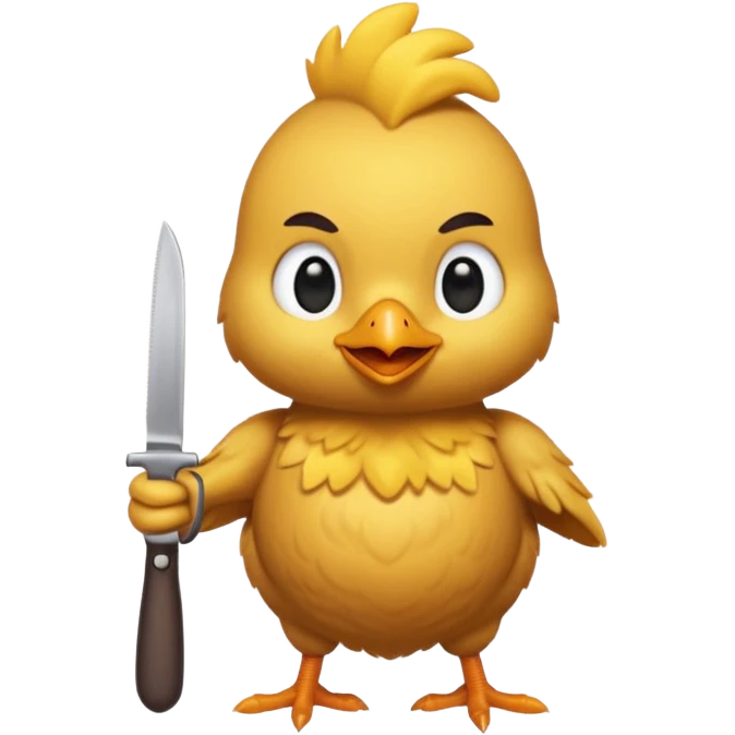 little chicken holding knive emoji
