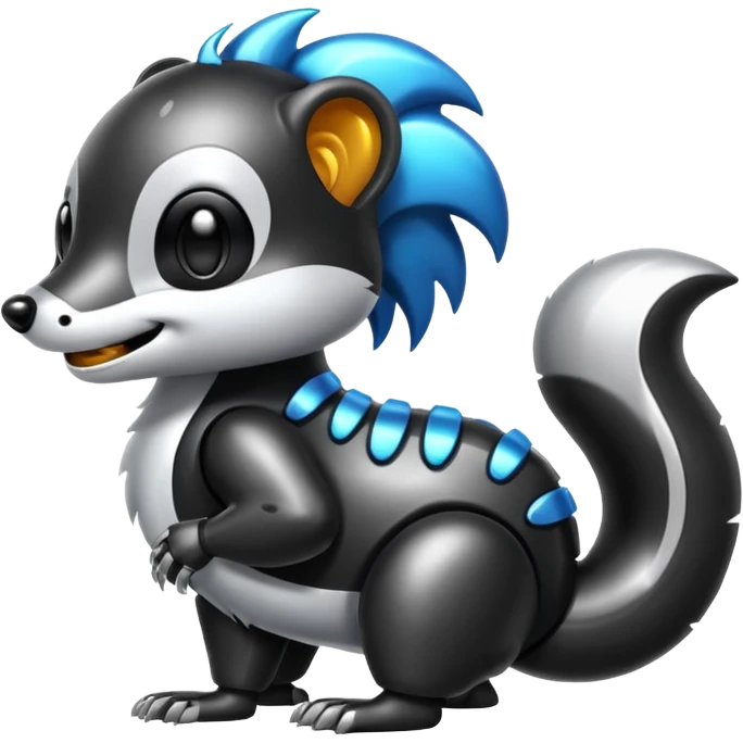 robo skunk with bacteria in samsung emoji style emoji