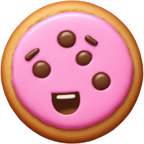 Pink cookie emoji