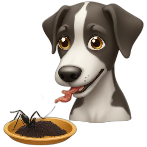 Dog eating ant emoji