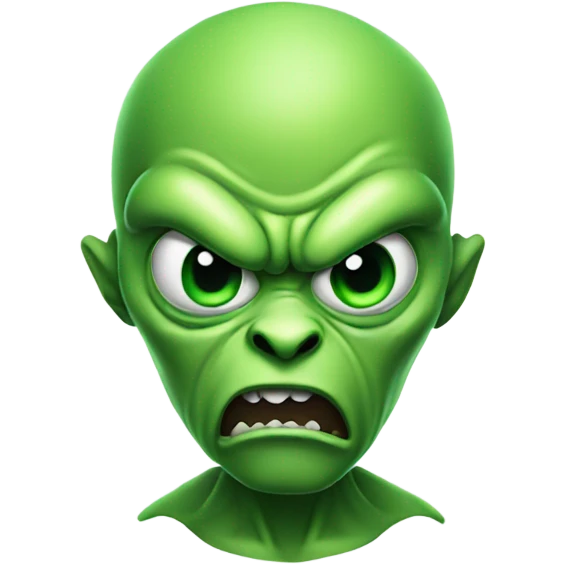 angry green alien emoji