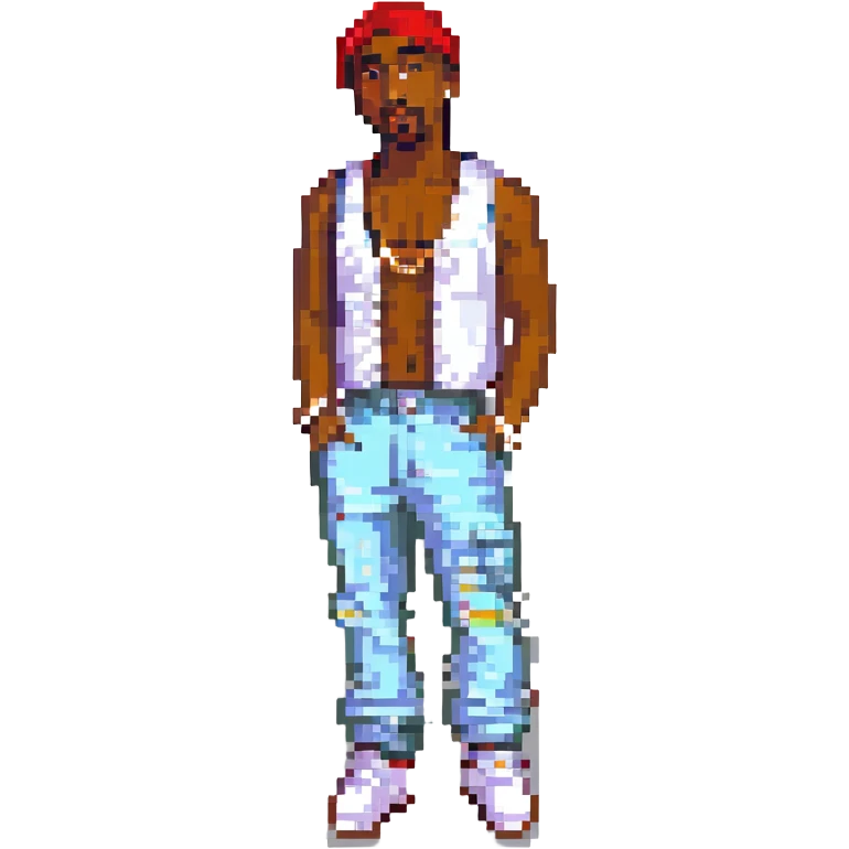 2Pac в полный рост, no background emoji