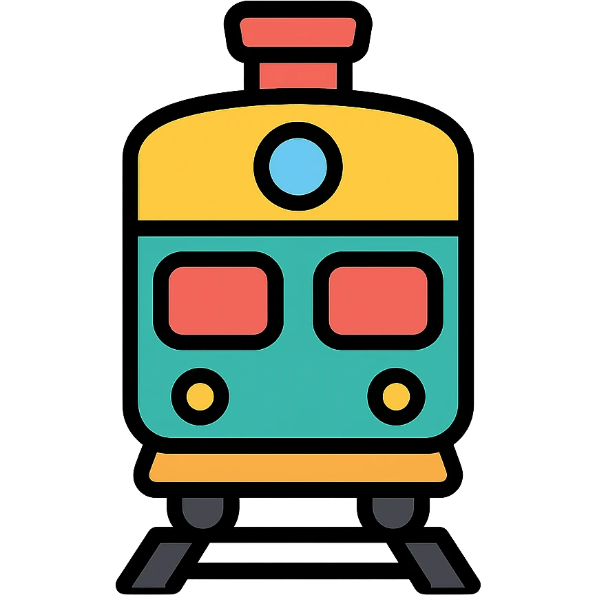 classic train, color outline icon style emoji