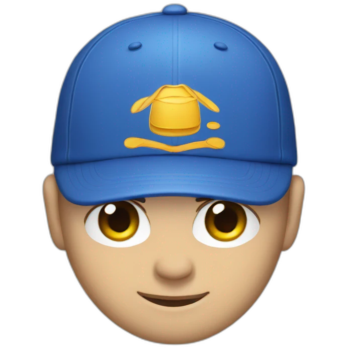 young white man with blue cap emoji