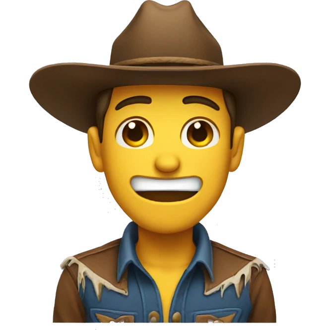 Crying cowboy smiling emoji