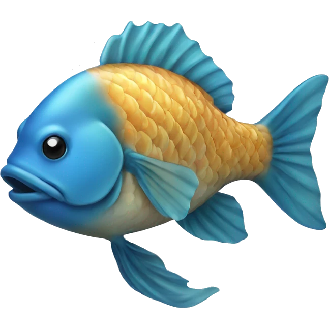 Blue coy fish emoji