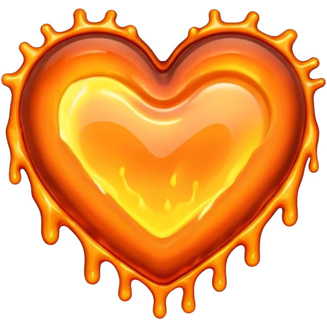 hot melting metal heart shape emoji
