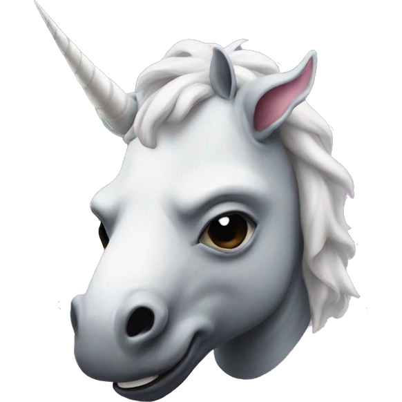 Unicorn wearing rhino mask emoji