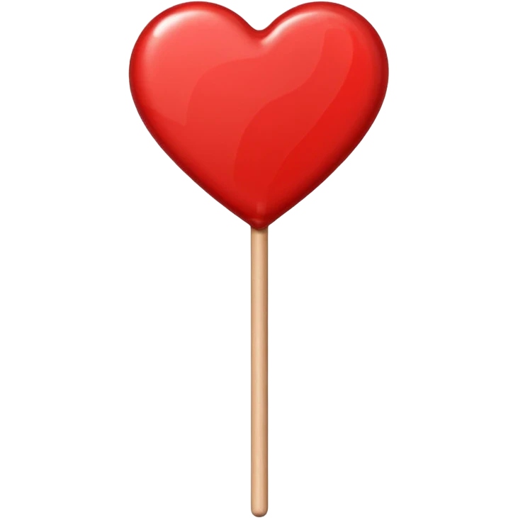 red heart-shaped lollipop on a stick emoji