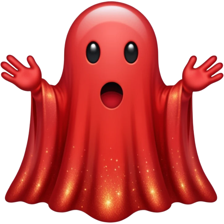 red glitter ghost emoji