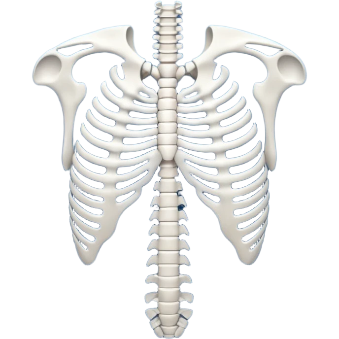 ribs that is in an xray format make it blue and white emoji