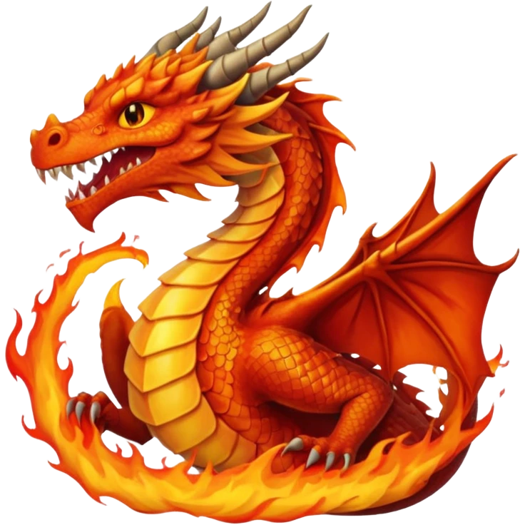 um dragão pegando fogo emoji
