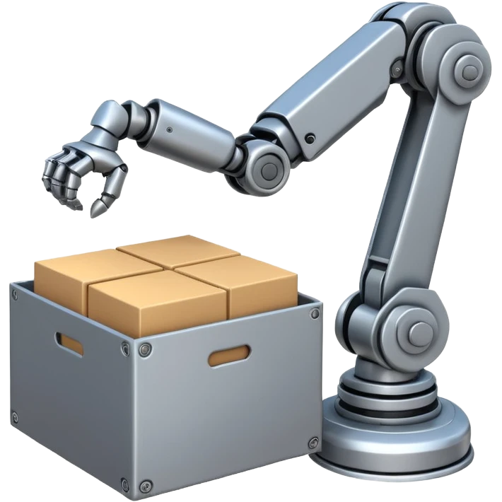 robot arm which is picking block in box emoji