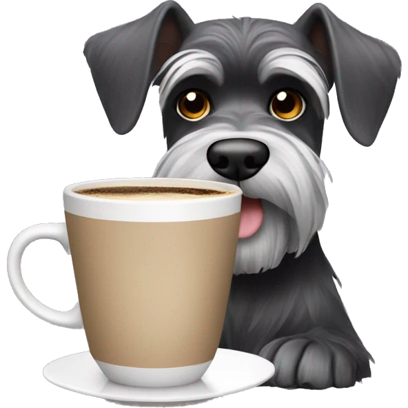 schnauzer drinking coffee emoji